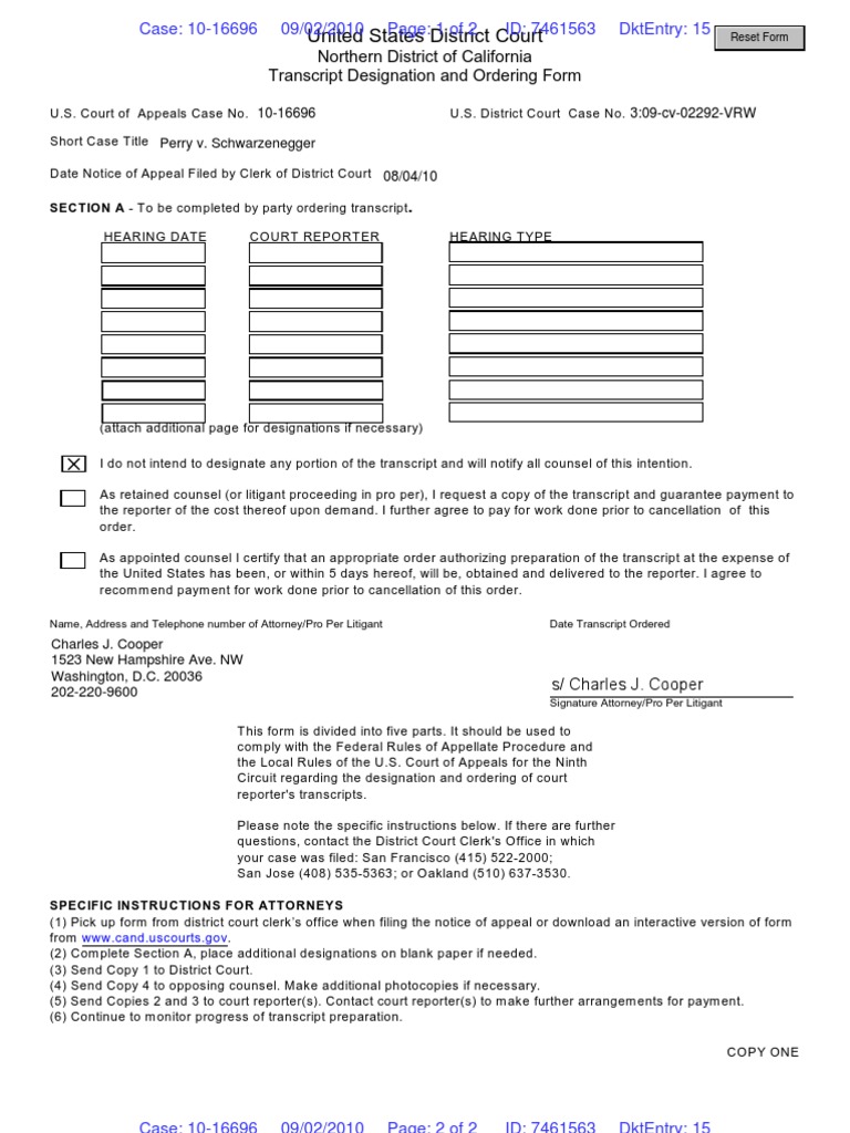 United States District Court: Northern District of California ...