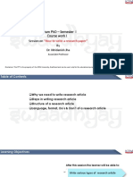 Program PhD – Semester I Course work I Session on “How to write a research paper