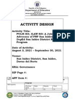 Activity Design: Department of Education