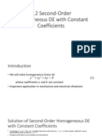 4.2 Second-Order Homogeneous DE With Constant Coefficients