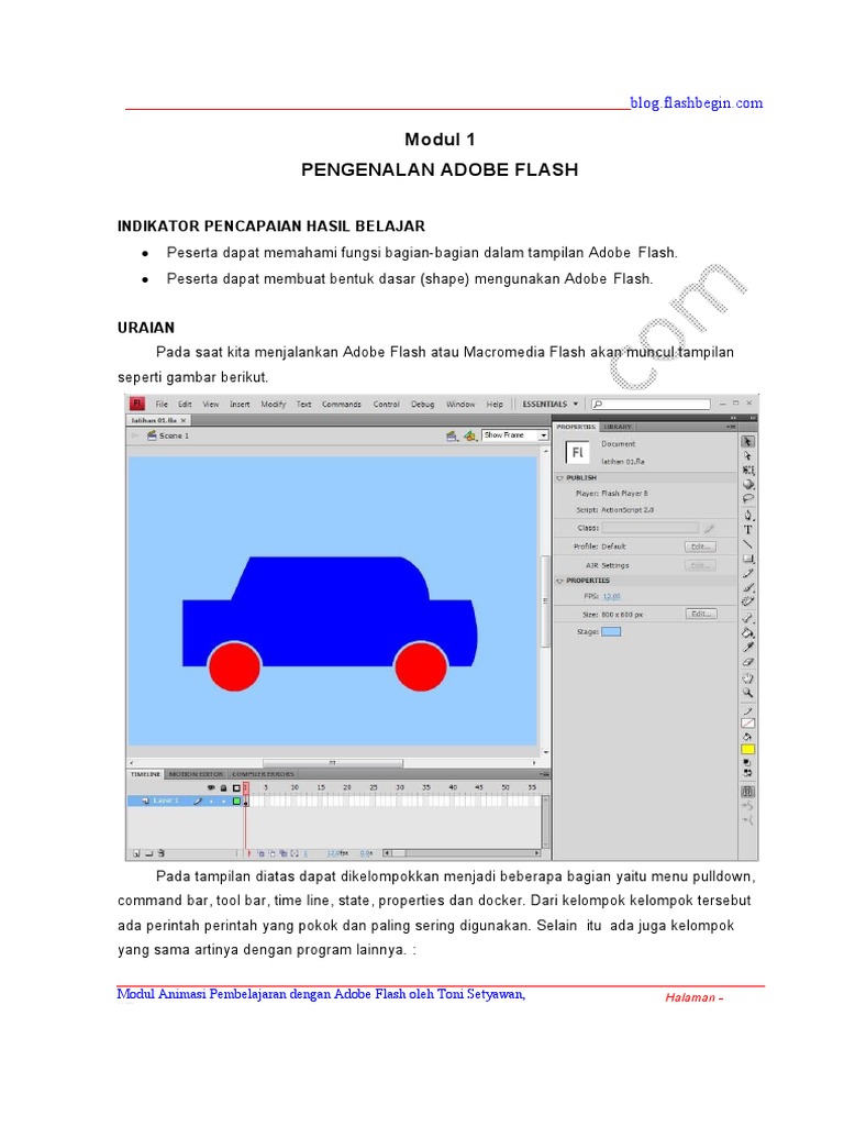 Panduan Dasar Adobe Flash untuk Pemula | PDF