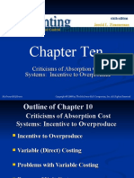 Chapter Ten: Criticisms of Absorption Cost Systems: Incentive To Overproduce