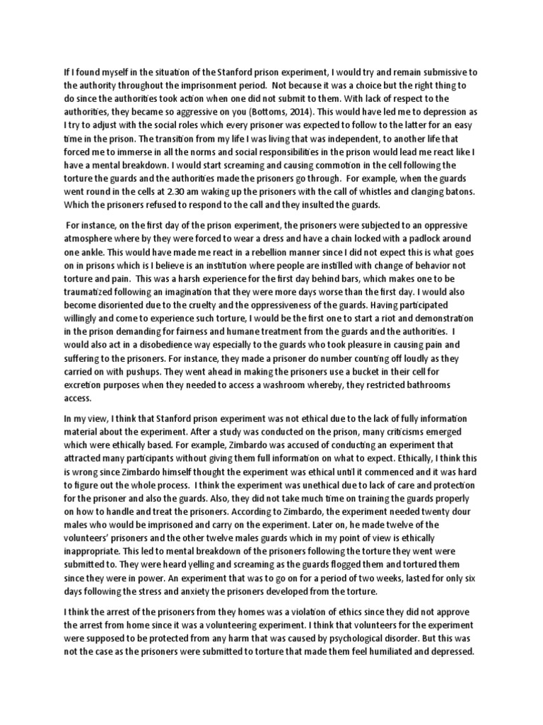 Stanford Prison Experiment PDF Torture Prison