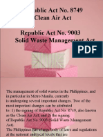 RA 8749 & 9003: Clean Air & Solid Waste Acts