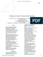 Techniques For Obstacle Avoidance in Mobile Robotics