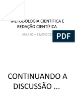 METODOLOGIA CIENTFICA E REDAO CIENTFICA AULA 02h