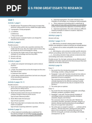 Great Writing 5 (5th Edition): From Great Essays to Research - Answer key