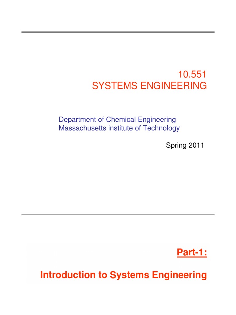 Part 1 Introduction To Systems Engineering PDF Systems Engineering Distillation
