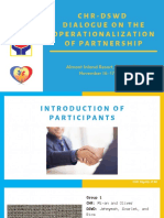 CHR-DSWD Dialogue On The Operationalization of Partnership