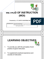 MOI Method of Instruction: The Five Stages