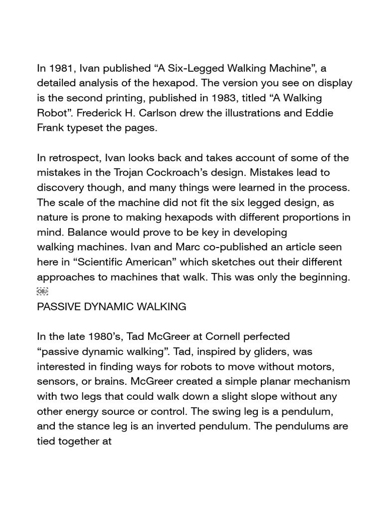 Evolution of Walking Machines and Robots | PDF | Machines | Neuroscience