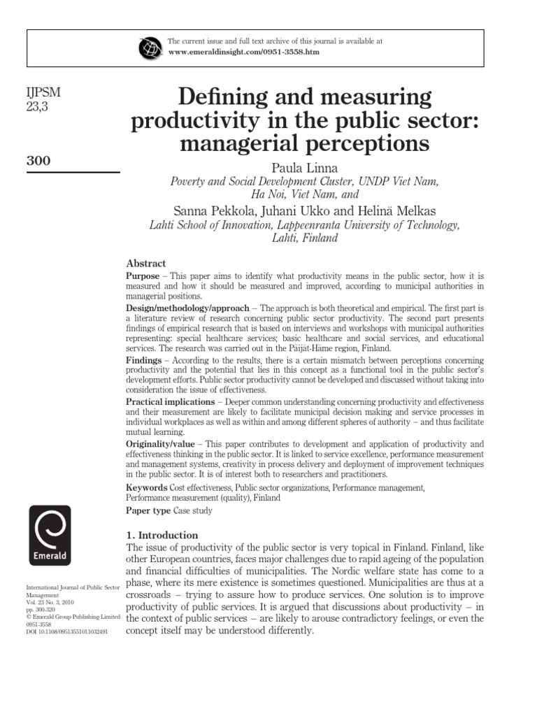Defining and Measuring Productivity in T | PDF | Economic Growth ...