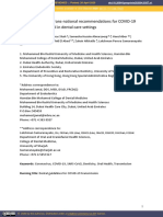 Transmission Control in Dental Care Settings: Title: Overview of Trans-National Recommendations For COVID-19