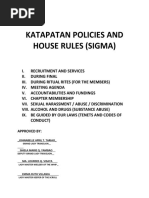 Katapatan Policies and House Rules Sigma