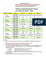 Jadwal PTS Semester Genap TP 2020-2021 Untuk Siswa