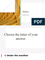 Idioms-Multiple Choice