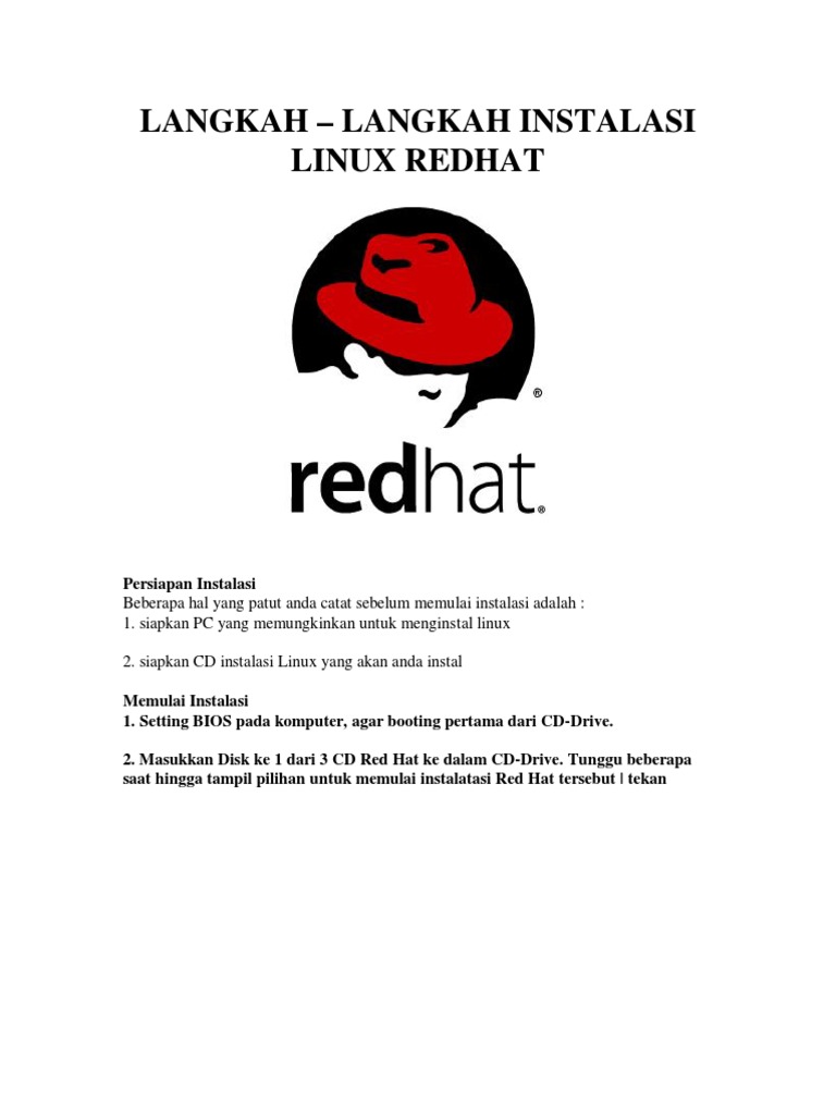 Langkah Langkah Instalasi Linux Redhat | PDF