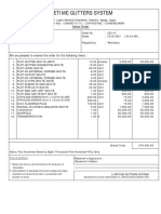 Lifetime Gutters system sales order