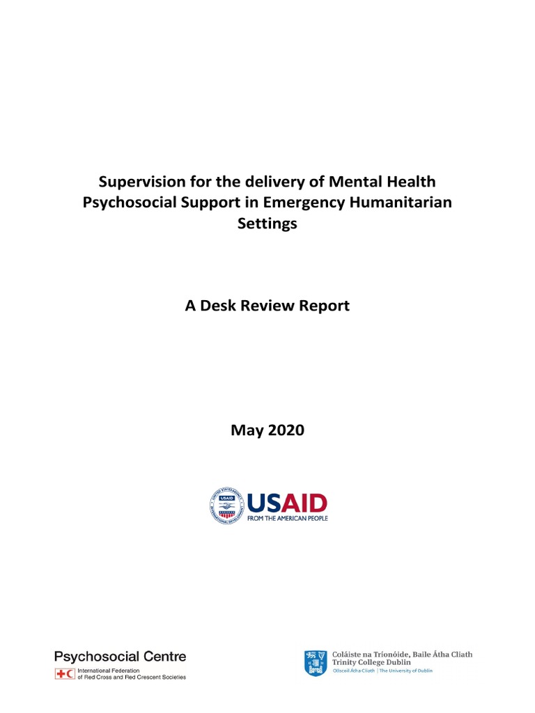 Final Desk Review Report Supervision PDF Psychotherapy Human Nature