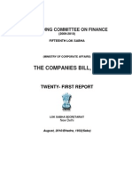The Companies Bill, 2009 (Standing Committee Report)