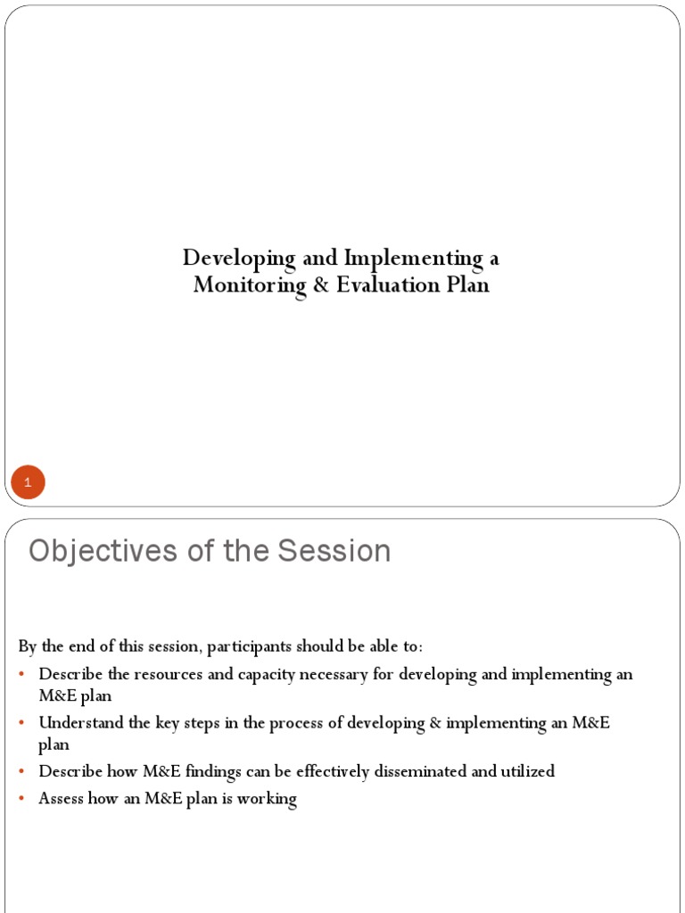 Developing A Monitoring Evaluation Plan Pdf Evaluation Goal