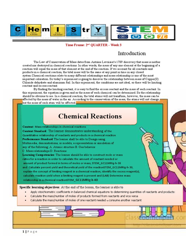 Mass Relationships in Chemical Reactions | PDF | Stoichiometry | Mole ...