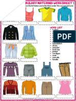 Clothes Vocab - Matching Worksheets