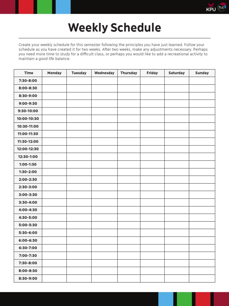 Weekly Schedule | PDF