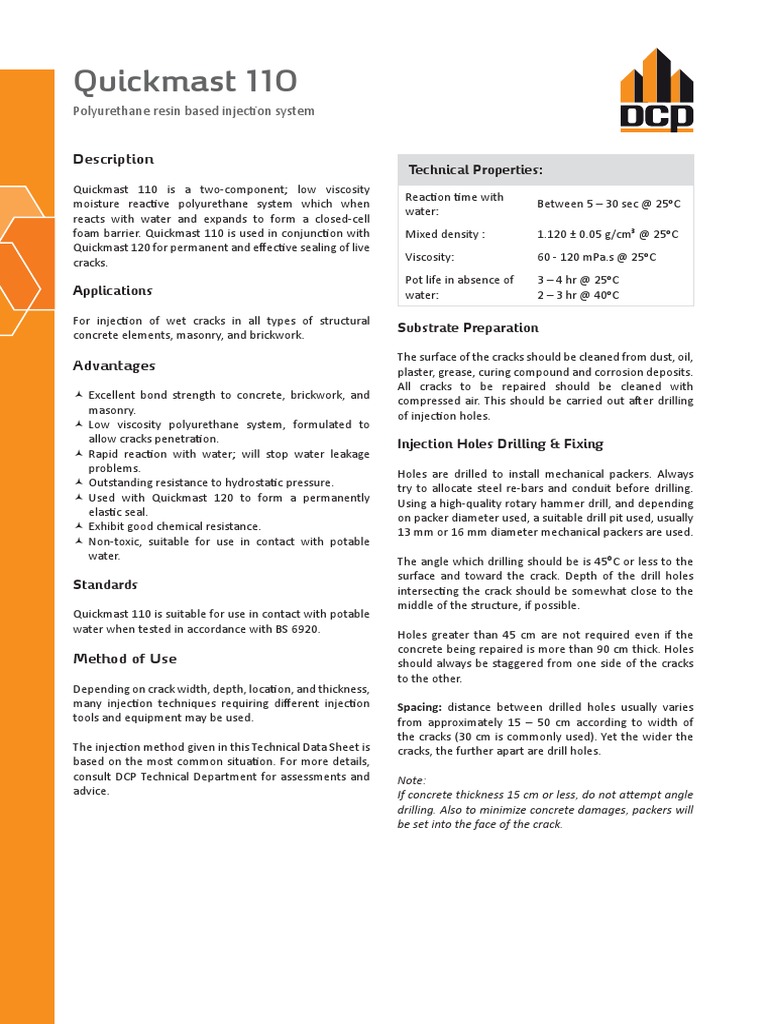 Quickmast 110 | PDF | Concrete | Drilling