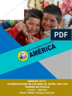 SEMANA 10 -11  - INTERACIONES CON  LOS PADRES DE FAMILIA