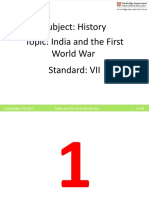 Subject: History Topic: India and The First World War Standard: VII
