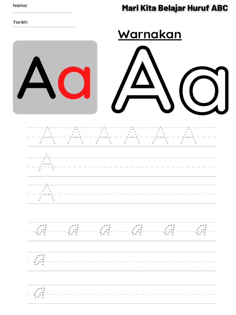 Belajar Menulis Huruf ABC | PDF