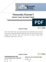 PPT. Pertemuan-11 Aturan Cramers Dan Input Output (Matematika Ekonomi I)