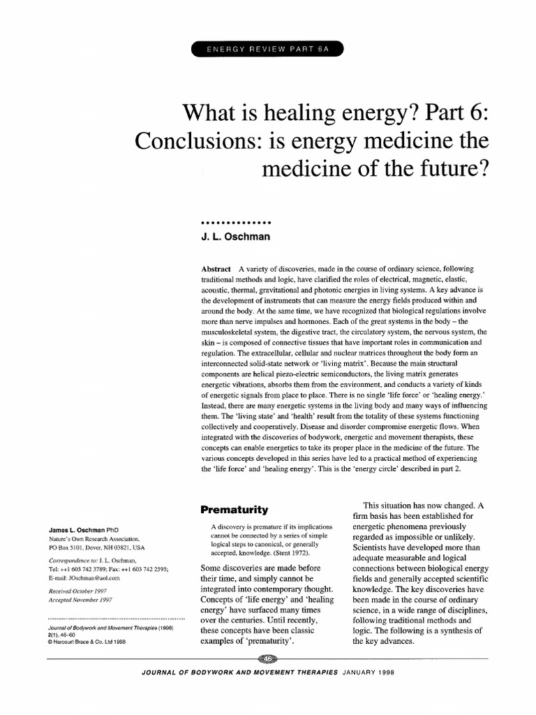 What Is Healing Energy Part 6 Conclusions Is Energy Medicine The