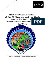 Core 21st Century Lit. PW q2 Clas1 Introduction To The Literature of The World For RO QA Carissa Calalin 3
