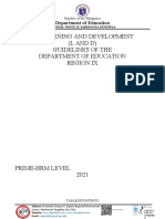 Learning and Development (L and D) Guidelines of The Department of Education Region Ix