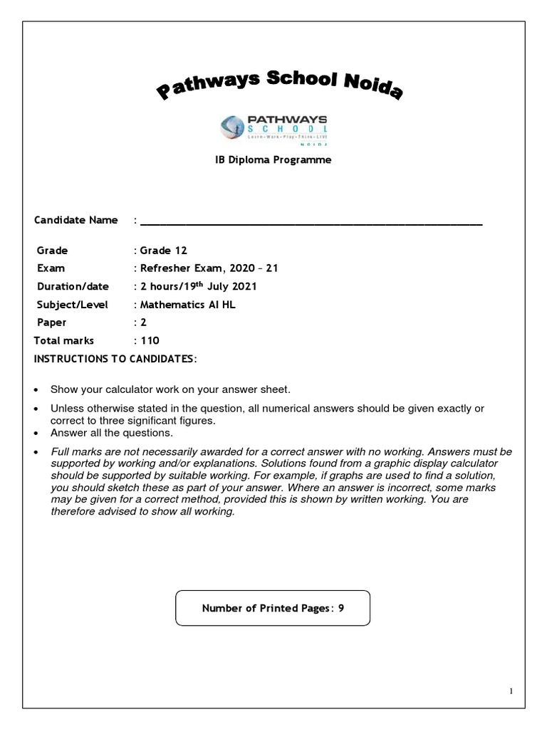 IB Math AI HL Paper 2 Exam 2021 | PDF | Triangle | Mortgage Loan