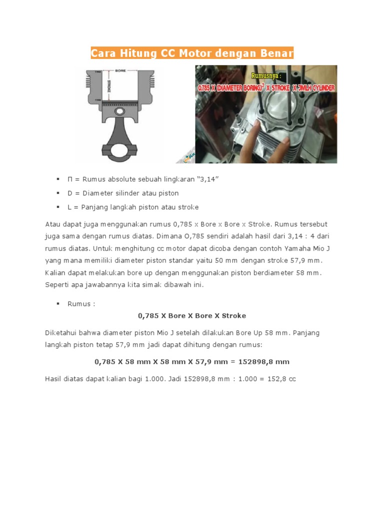 Cara Hitung CC Motor Dengan Benar PDF