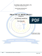 Practical Research 2: Grade 12 Learning Module First Quarter