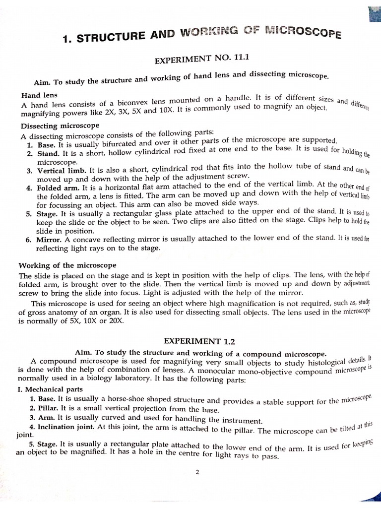 Class 11 Biology Practicals Spotting PDF