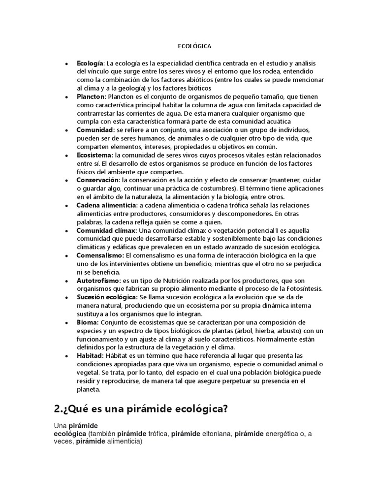 Conceptos Clave de Ecología | PDF | Ecología | Ecosistema