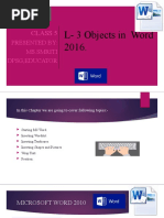 Class 5 L-3 Objects in Word 2016