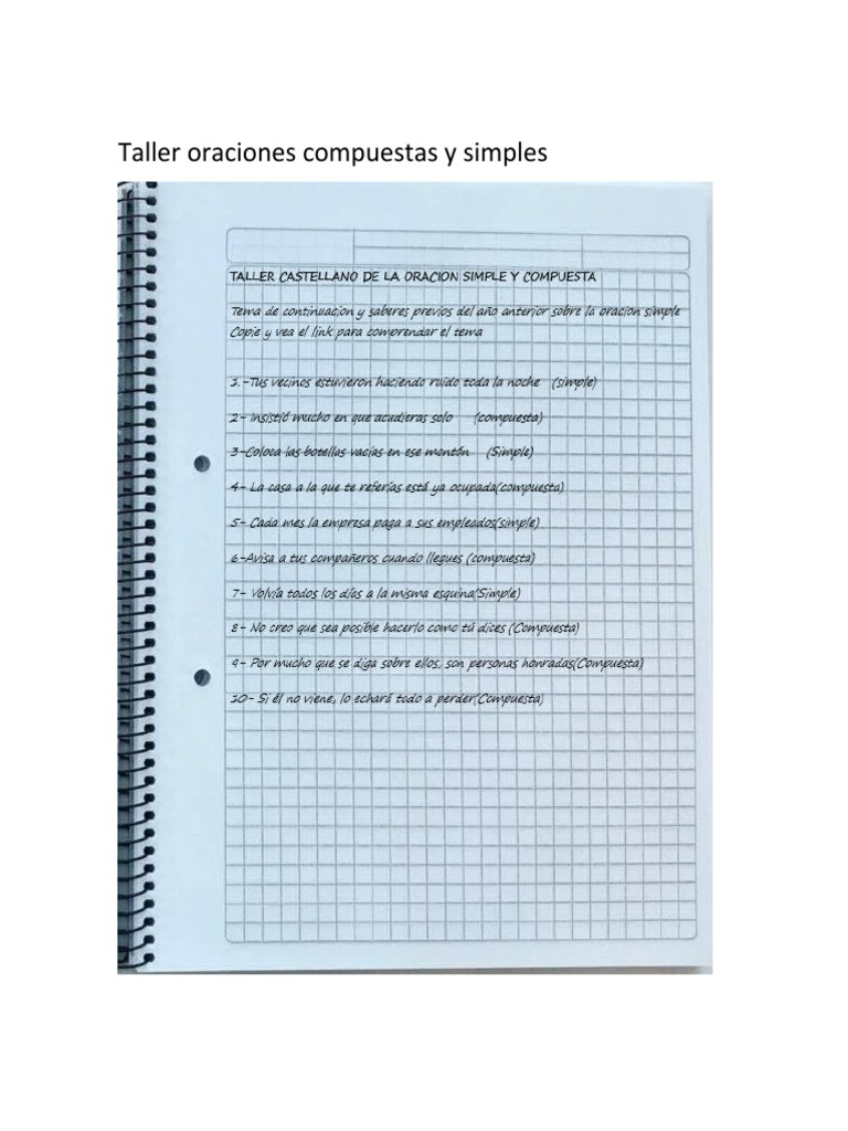 Taller Oraciones Compuestas y Simples +libro Vamos Aprender+ Popol Vuh ...