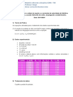 Determinação da constante de velocidade da hidrólise do acetato de etila por condutivimetria