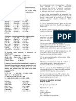 Exercícios de multiplicação e divisão