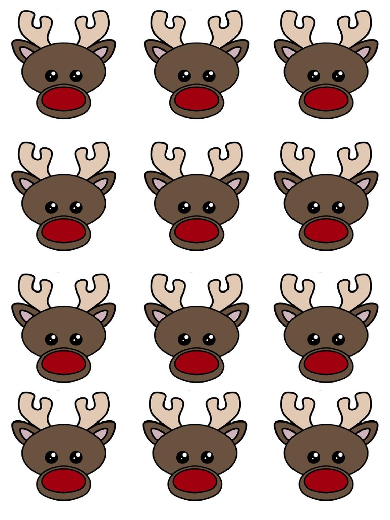 Macaron Sablon - Rudolph The Red Nose Reindeer Face | PDF