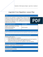 Argument From Repetition: Lesson Plan: Topic