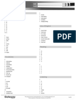 B1 End of Year Test Answer Key Standard