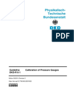 Physikalisch-Technische Bundesanstalt: Guideline DKD-R 6-1 Calibration of Pressure Gauges