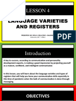 Lesson 4: Language Varieties and Registers